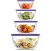imageJoyJolt Kitchen Large Mixing Bowl Set  8pc Glass with Lids Set  Neat Nesting Batter Bowl  Cooking Bowls  Storage Bowls with Lids and Big Salad Bowl with BPAFree LidsVery Peri