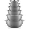 imageJoyJolt Stainless Steel Mixing Bowl Set of 6 Mixing Bowls Black 5qt Large Mixing Bowl to 05qt Small Metal Bowl Kitchen Cooking and Storage Nesting Bowls Dough Batter and Baking BowlsGray