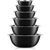 imageJoyJolt Stainless Steel Mixing Bowl Set of 6 Mixing Bowls Black 5qt Large Mixing Bowl to 05qt Small Metal Bowl Kitchen Cooking and Storage Nesting Bowls Dough Batter and Baking BowlsBlack