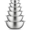 imageJoyJolt Stainless Steel Mixing Bowl Set of 6 Mixing Bowls Black 5qt Large Mixing Bowl to 05qt Small Metal Bowl Kitchen Cooking and Storage Nesting Bowls Dough Batter and Baking BowlsStainless Steel