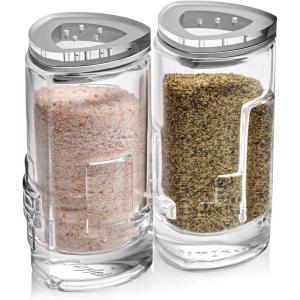 imageSalt Pepper Shakers by JoyJolt  2Oz Salt and Pepper Set of 2  Premium Quality Durable Glass  Elegant Triangle Design  NonBPA and Dishwasher Safe  Ideal for Home Use Restaurant Hotel