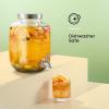 image1Gallon Drink Dispenser Glass Beverage Dispenser with Stainless steel Spigot plus Ice Cylinder and Fruit Infuser Water Dispenser Lemonade Stand Juice Container  Drink Dispensers for Parties