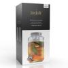 imageFluted 1Gallon Drink Dispenser Glass Beverage Dispenser with Stainless steel Spigot plus Ice Cylinder and Fruit Infuser Water Dispenser Lemonade Stand Juice Container  Dispensers for Parties