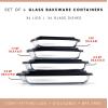 imageJoyFul by JoyJolt 8pc Glass Bakeware Set 4x Baking Pan Dishes and 4x Baking Dish Lids for Kitchen Storage Deep Baking Sheet Oven Tray Rectangle Casserole Dish Lasagna Pans Cake Baking SheetsBlack