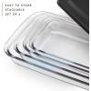 imageJoyFul by JoyJolt 8pc Glass Bakeware Set 4x Baking Pan Dishes and 4x Baking Dish Lids for Kitchen Storage Deep Baking Sheet Oven Tray Rectangle Casserole Dish Lasagna Pans Cake Baking SheetsBlack