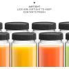 imageJoyJolt 16 oz Reusable Glass Bottles with Caps Set of 8 Juicing Bottles With Lids and Juice Jars Labels Glasses for Cold Brew Bottles SmoothieBlack Lids