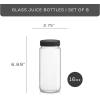 imageJoyJolt 16 oz Reusable Glass Bottles with Caps Set of 8 Juicing Bottles With Lids and Juice Jars Labels Glasses for Cold Brew Bottles SmoothieBlack Lids