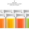 imageJoyJolt 16 oz Reusable Glass Bottles with Caps Set of 8 Juicing Bottles With Lids and Juice Jars Labels Glasses for Cold Brew Bottles SmoothieWhite Lids