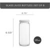 imageJoyJolt 16 oz Reusable Glass Bottles with Caps Set of 8 Juicing Bottles With Lids and Juice Jars Labels Glasses for Cold Brew Bottles SmoothieWhite Lids