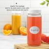 imageJoyJolt 16 oz Reusable Glass Bottles with Caps Set of 8 Juicing Bottles With Lids and Juice Jars Labels Glasses for Cold Brew Bottles SmoothieWhite Lids