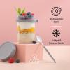 imageJoyJolt 3Pack Glass Overnight Oats Jars with Lids and Spoons Set 16 oz Mason Jars for Overnight Oats Chia Pudding Jars with Lids  BPAFree Leak Proof Small Containers with Lids for Meal PrepGrey
