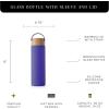 imageJoyJolt Borosilicate Glass Water Bottle with Strap Silicone Sleeve and Lid Purple 20oz Water Bottles Reusable Water Bottle Juice Bottles Smoothie Bottle Dishwasher Safe Clear Glass TumblerPurple