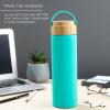 imageJoyJolt Borosilicate Glass Water Bottle with Strap Silicone Sleeve and Lid Purple 20oz Water Bottles Reusable Water Bottle Juice Bottles Smoothie Bottle Dishwasher Safe Clear Glass TumblerTurquoise