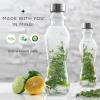 imageJoyJolt Fluted Glass Water Bottles Set of 618 oz Glass Bottles with Stainless Steel Caps  Glass Drinking Bottles with Leakproof Lids  Reusable Glass Juice Bottle  Container Bottle SetClear Glass