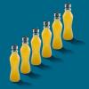 imageJoyJolt Fluted Glass Water Bottles Set of 618 oz Glass Bottles with Stainless Steel Caps  Glass Drinking Bottles with Leakproof Lids  Reusable Glass Juice Bottle  Container Bottle SetClear Glass
