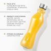 imageJoyJolt Fluted Glass Water Bottles Set of 618 oz Glass Bottles with Stainless Steel Caps  Glass Drinking Bottles with Leakproof Lids  Reusable Glass Juice Bottle  Container Bottle SetClear Glass