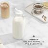 imageJoyJolt Glass Milk Bottles with Lids and Pourer  32 Oz 3 Pack Airtight Heavy Duty Reusable Glass Bottles Leakproof BPAFree Food Grade Dishwasher Safe Jug Pitcher for Milk Juice and Water32 Oz