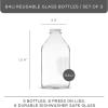 imageJoyJolt Glass Milk Bottles with Lids and Pourer  32 Oz 3 Pack Airtight Heavy Duty Reusable Glass Bottles Leakproof BPAFree Food Grade Dishwasher Safe Jug Pitcher for Milk Juice and Water64 Oz