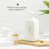 imageJoyJolt Glass Milk Bottles with Lids and Pourer  32 Oz 3 Pack Airtight Heavy Duty Reusable Glass Bottles Leakproof BPAFree Food Grade Dishwasher Safe Jug Pitcher for Milk Juice and Water64 Oz