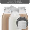 imageJoyJolt Glass Milk Bottles with Lids and Pourer  32 Oz 3 Pack Airtight Heavy Duty Reusable Glass Bottles Leakproof BPAFree Food Grade Dishwasher Safe Jug Pitcher for Milk Juice and Water32 Oz