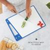 imageJoyJolt Plastic Cutting Board Set White and Black Cutting Boards for Kitchen Dishwasher Safe with Handle Non Slip Large and Small Chopping Board Set Meat Cutting Board with Juice GrooveBlueWhite
