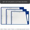 imageJoyJolt Plastic Cutting Board Set White and Black Cutting Boards for Kitchen Dishwasher Safe with Handle Non Slip Large and Small Chopping Board Set Meat Cutting Board with Juice GrooveBlueWhite