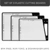 imageJoyJolt Plastic Cutting Board Set White and Black Cutting Boards for Kitchen Dishwasher Safe with Handle Non Slip Large and Small Chopping Board Set Meat Cutting Board with Juice GrooveBlackWhite