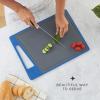 imageJoyJolt Plastic Cutting Board Set White and Black Cutting Boards for Kitchen Dishwasher Safe with Handle Non Slip Large and Small Chopping Board Set Meat Cutting Board with Juice GrooveBlueGrey