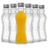 imageJoyJolt Fluted Glass Water Bottles Set of 618 oz Glass Bottles with Stainless Steel Caps  Glass Drinking Bottles with Leakproof Lids  Reusable Glass Juice Bottle  Container Bottle SetFluted Glass