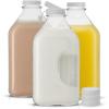 imageJoyJolt Glass Milk Bottles with Lids and Pourer  32 Oz 3 Pack Airtight Heavy Duty Reusable Glass Bottles Leakproof BPAFree Food Grade Dishwasher Safe Jug Pitcher for Milk Juice and Water64 Oz