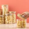 imageJoyJolt Borosilicate Glass Jars With Bamboo Lids 6 Pc Set of Air Tight Sealable Containers Food Jar Canisters with Airtight Lid for Pantry Storage and Kitchen OrganizationBamboo Covers