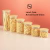 imageJoyJolt Borosilicate Glass Jars With Bamboo Lids 6 Pc Set of Air Tight Sealable Containers Food Jar Canisters with Airtight Lid for Pantry Storage and Kitchen OrganizationBamboo Covers