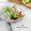 imageJoyJolt Divided Food Storage Containers with Lids Airtight 5 Pack Glass Meal Prep Containers 3 Compartment Set Glass Bento Box Reusable Food Containers Portion Control Containers for Weight LossGray
