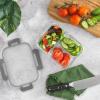imageJoyJolt Divided Food Storage Containers with Lids Airtight 5 Pack Glass Meal Prep Containers 3 Compartment Set Glass Bento Box Reusable Food Containers Portion Control Containers for Weight LossGray