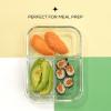 imageJoyJolt Divided Food Storage Containers with Lids Airtight 5 Pack Glass Meal Prep Containers 3 Compartment Set Glass Bento Box Reusable Food Containers Portion Control Containers for Weight LossGray