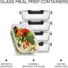 imageJoyJolt Glass Food Storage Containers with Lids 5 Pack Glass Meal Prep Containers Reusable 35oz Single Compartment Airtight Container Set Lunch Containers for Adults and Kitchen Storage ContainersBlack