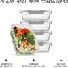 imageJoyJolt Glass Food Storage Containers with Lids 5 Pack Glass Meal Prep Containers Reusable 35oz Single Compartment Airtight Container Set Lunch Containers for Adults and Kitchen Storage ContainersGray