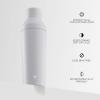 imageJoyJolt Triple Insulated CocktailProtein Shaker Bottle 20oz Shaker Cup with Alcohol Measure Lid and Jigger Cap 12hr Ice Cold Shaker Bottles for Protein Mixes Shake or Smoothie Cups Metal MixerMatte White
