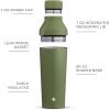 imageJoyJolt Triple Insulated CocktailProtein Shaker Bottle 20oz Shaker Cup with Alcohol Measure Lid and Jigger Cap 12hr Ice Cold Shaker Bottles for Protein Mixes Shake or Smoothie Cups Metal MixerForest Green