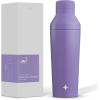 imageJoyJolt Triple Insulated CocktailProtein Shaker Bottle 20oz Shaker Cup with Alcohol Measure Lid and Jigger Cap 12hr Ice Cold Shaker Bottles for Protein Mixes Shake or Smoothie Cups Metal MixerLilac Purple