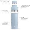 imageJoyJolt Triple Insulated CocktailProtein Shaker Bottle 20oz Shaker Cup with Alcohol Measure Lid and Jigger Cap 12hr Ice Cold Shaker Bottles for Protein Mixes Shake or Smoothie Cups Metal MixerCloud Blue