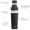 imageJoyJolt Triple Insulated CocktailProtein Shaker Bottle 20oz Shaker Cup with Alcohol Measure Lid and Jigger Cap 12hr Ice Cold Shaker Bottles for Protein Mixes Shake or Smoothie Cups Metal MixerMatte Black