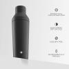 imageJoyJolt Triple Insulated CocktailProtein Shaker Bottle 20oz Shaker Cup with Alcohol Measure Lid and Jigger Cap 12hr Ice Cold Shaker Bottles for Protein Mixes Shake or Smoothie Cups Metal MixerMatte Black
