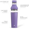imageJoyJolt Triple Insulated CocktailProtein Shaker Bottle 20oz Shaker Cup with Alcohol Measure Lid and Jigger Cap 12hr Ice Cold Shaker Bottles for Protein Mixes Shake or Smoothie Cups Metal MixerLilac Purple