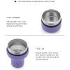 imageJoyJolt Triple Insulated CocktailProtein Shaker Bottle 20oz Shaker Cup with Alcohol Measure Lid and Jigger Cap 12hr Ice Cold Shaker Bottles for Protein Mixes Shake or Smoothie Cups Metal MixerLilac Purple