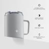 imageJoyJolt Triple Insulated Tumbler with Handle 12 oz Tumbler Cup with Lid Vacuum Sealed Copper Lined Double Wall Stainless Steel Tumblers Travel Mug with Lid Coffee Tumbler Smoothie Cup Tea MugDove Grey