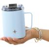 imageJoyJolt Triple Insulated Tumbler with Handle 12 oz Tumbler Cup with Lid Vacuum Sealed Copper Lined Double Wall Stainless Steel Tumblers Travel Mug with Lid Coffee Tumbler Smoothie Cup Tea MugCloud Blue