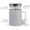 imageJoyJolt Triple Insulated Tumbler with Handle 12 oz Tumbler Cup with Lid Vacuum Sealed Copper Lined Double Wall Stainless Steel Tumblers Travel Mug with Lid Coffee Tumbler Smoothie Cup Tea MugDove Grey