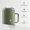 imageJoyJolt Triple Insulated Tumbler with Handle 12 oz Tumbler Cup with Lid Vacuum Sealed Copper Lined Double Wall Stainless Steel Tumblers Travel Mug with Lid Coffee Tumbler Smoothie Cup Tea MugForest Green