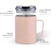 imageJoyJolt Triple Insulated Tumbler with Handle 12 oz Tumbler Cup with Lid Vacuum Sealed Copper Lined Double Wall Stainless Steel Tumblers Travel Mug with Lid Coffee Tumbler Smoothie Cup Tea MugBlush Pink